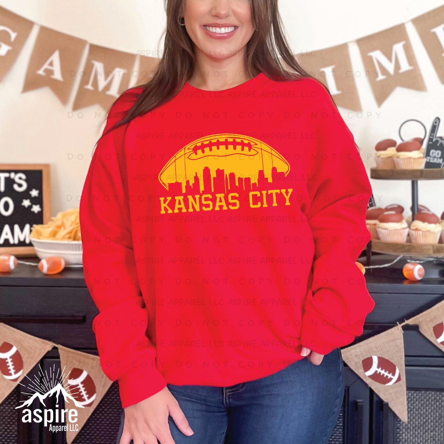 KC Skyline Football Crew Sweatshirt