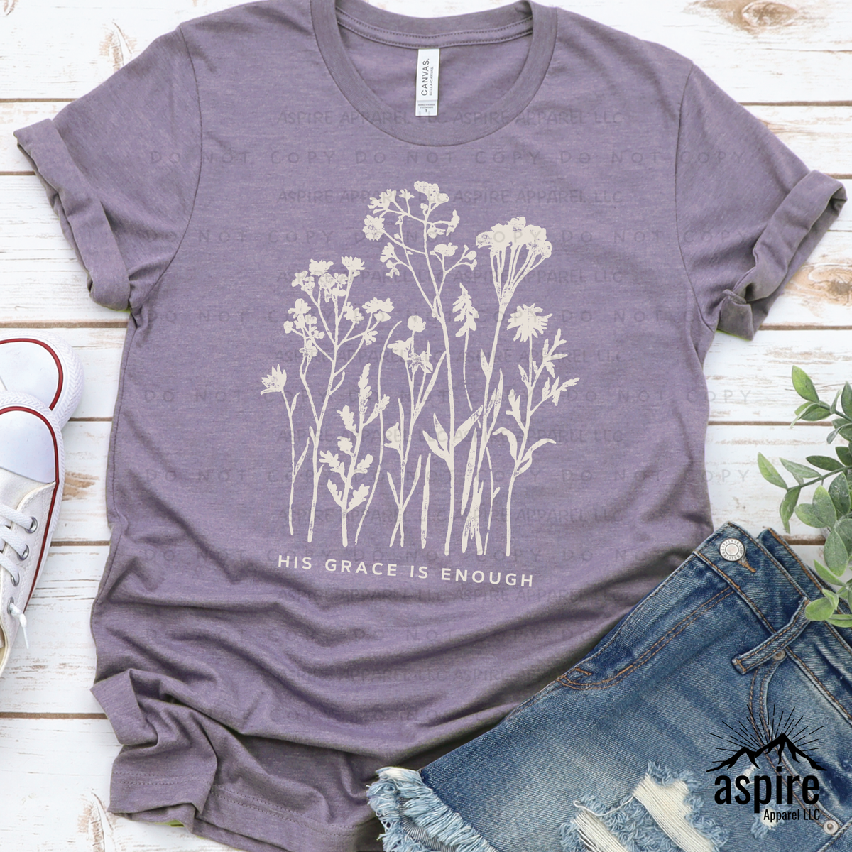 His Grace Is Enough Wildflower | Christian T-Shirt