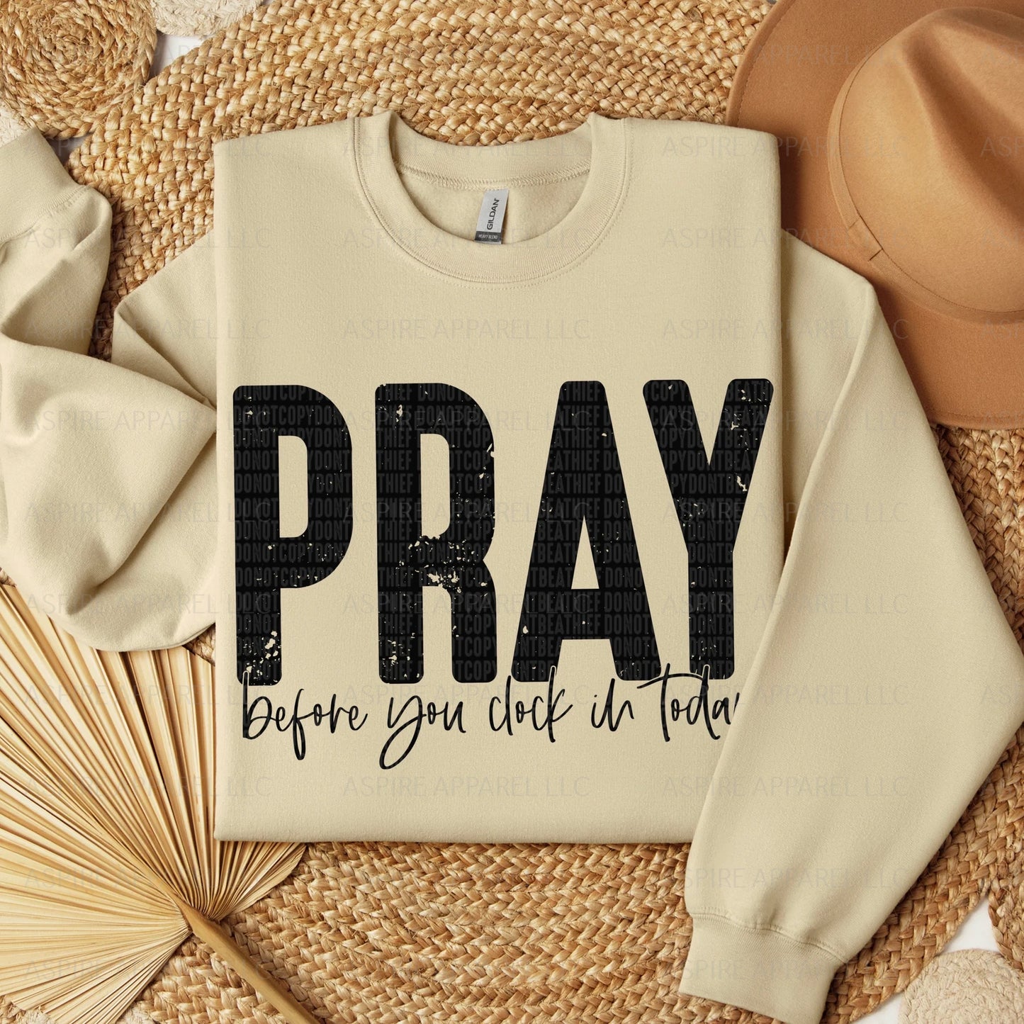 Pray Before You Clock In Today Christian Crew Sweatshirt