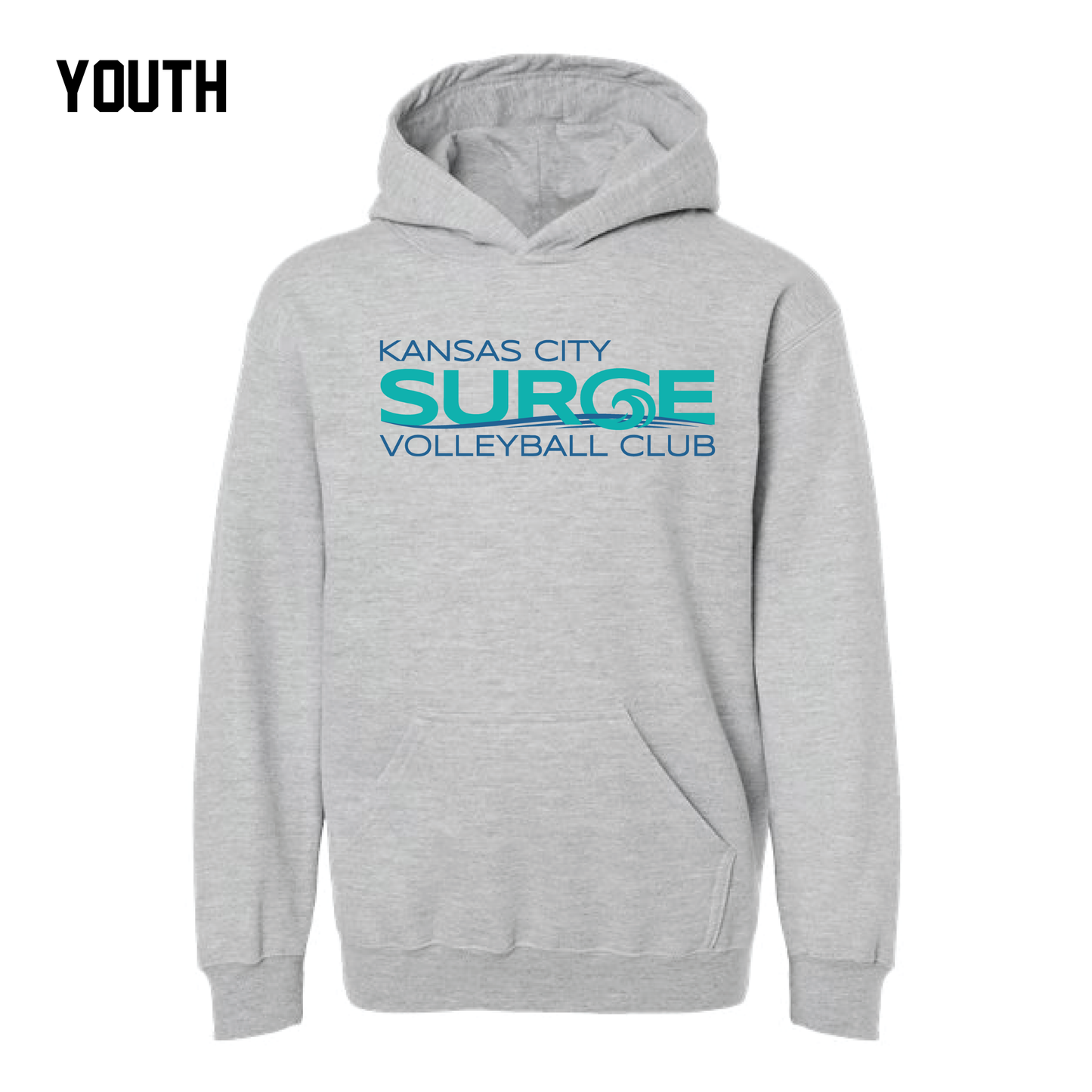 Surge Volleyball Youth Hoodie - Heather Grey