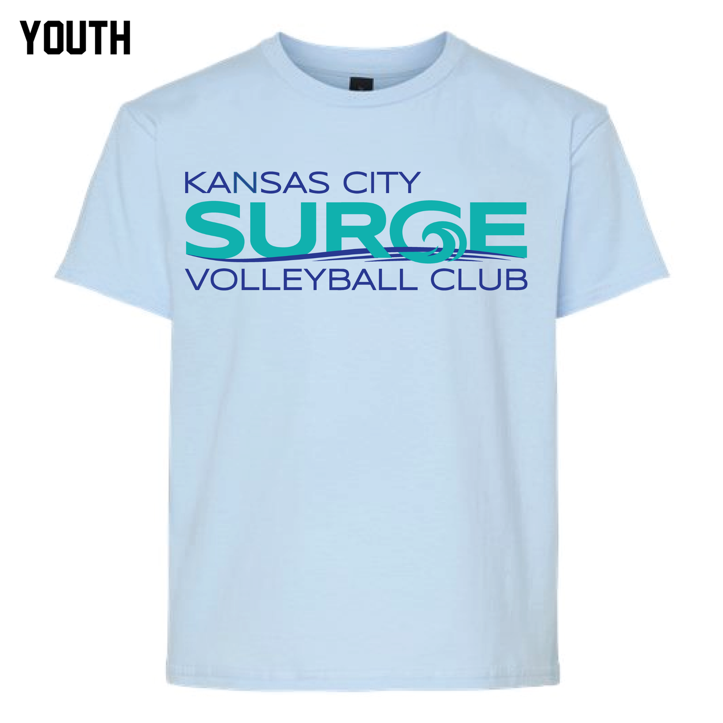Surge Volleyball YOUTH Gildan Soft Style T-Shirt - Light Blue