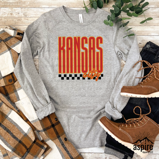 Kansas City Racecar Stripe Long Sleeve T-Shirt