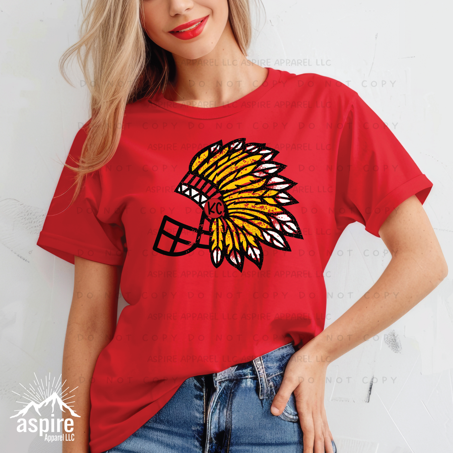 KC Headdress Football T-Shirt