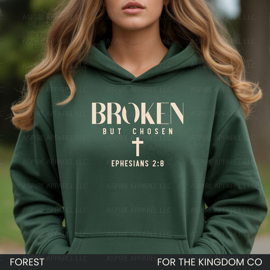 Broken But Chosen Christian Hoodie
