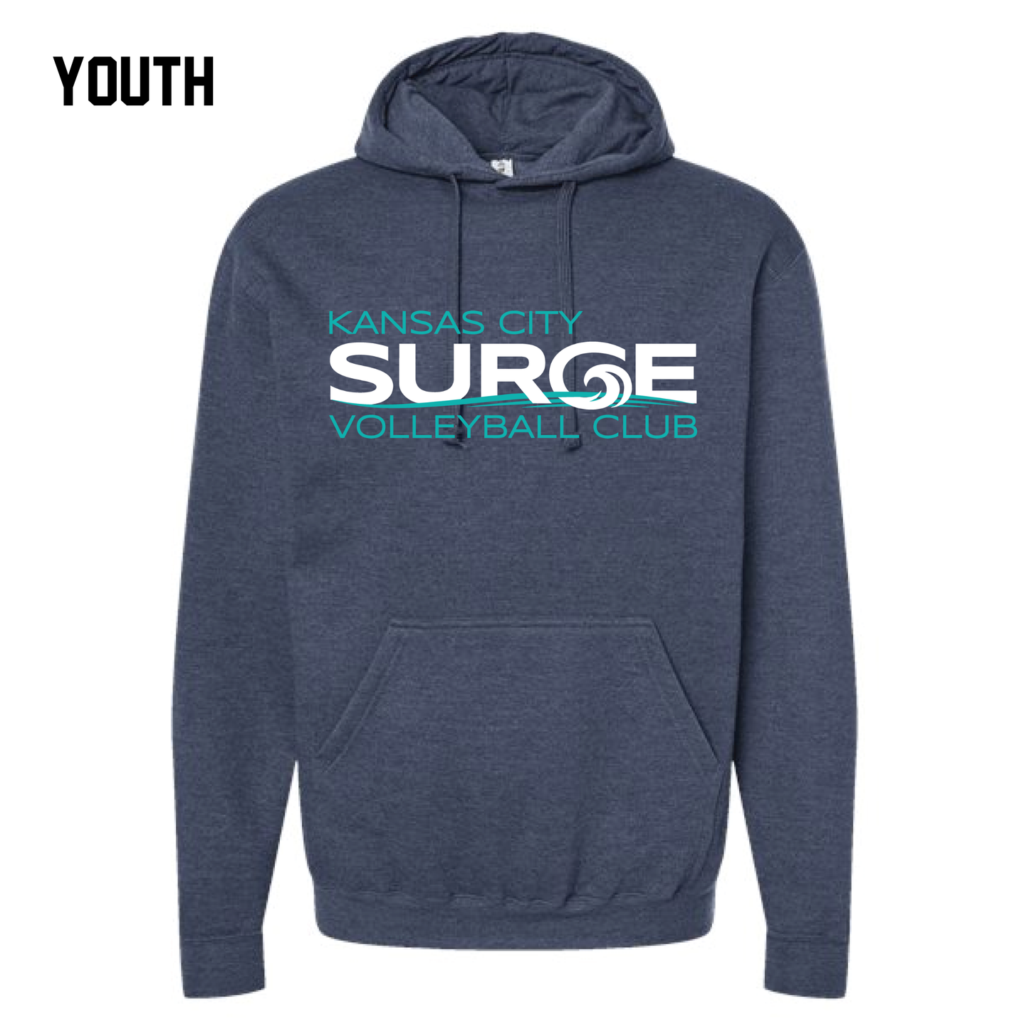 Surge Volleyball Youth Hoodie - Heather Denim