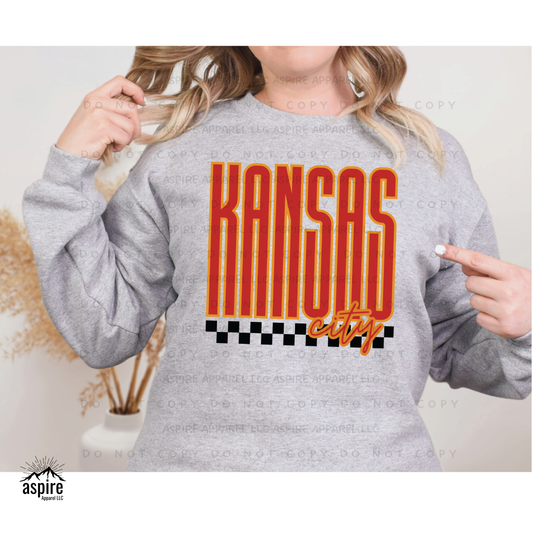 Kansas City Racecar Stripe Crew Sweatshirt