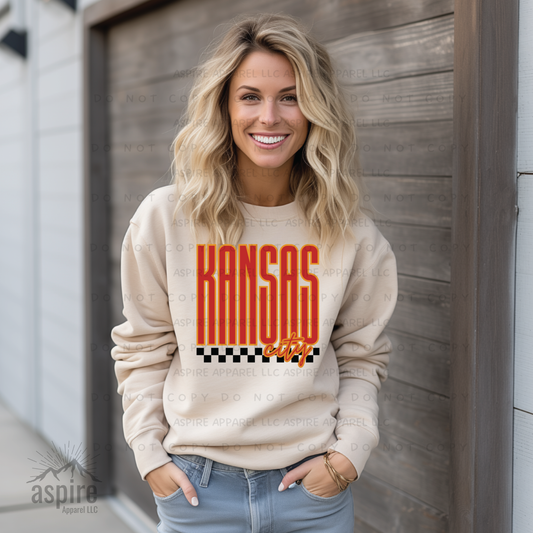 Kansas City Racecar Stripe Crew Sweatshirt