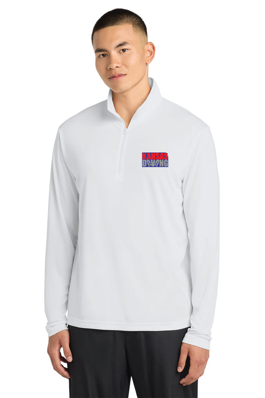 Unisex White 1/4 Zip with Embroidered Logo